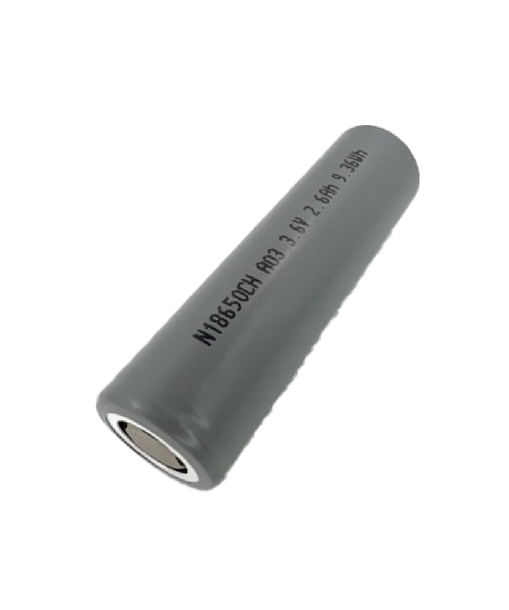 Batería de Litio Cilíndrica 3.6V 2600mAh | Pila Recargable BAK N18650CH - Imagen 2
