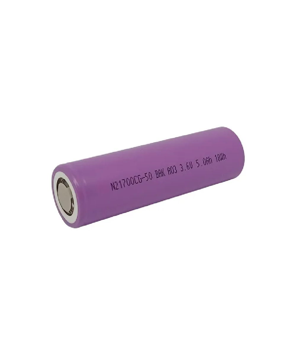 Batería de Litio Cilíndrica 3.6V 5000mAh | Pila Recargable BAK N21700CG-50 - Imagen 2