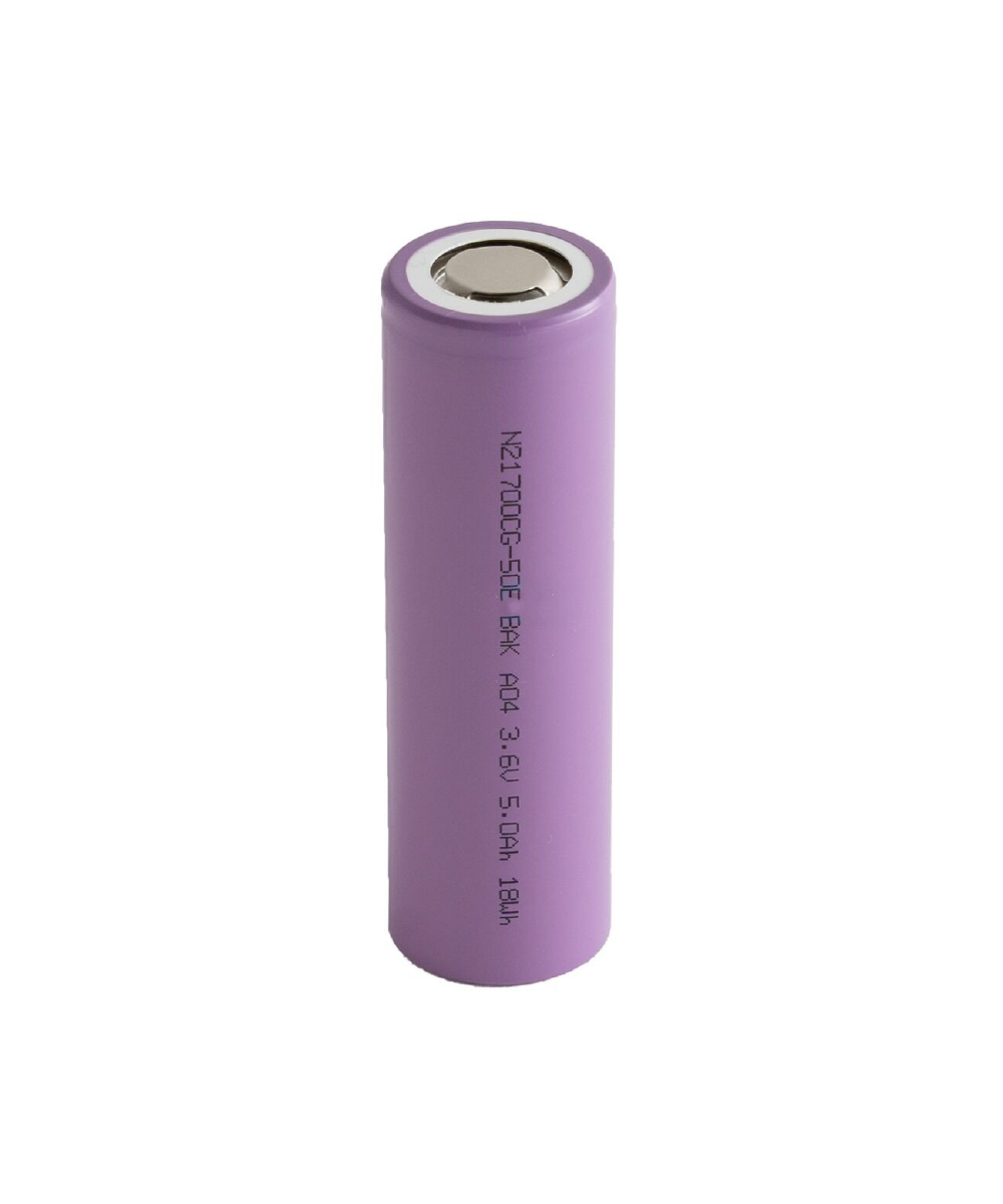 Batería de Litio Cilíndrica 3.6V 5000mAh | Pila Recargable BAK N21700CG-50E