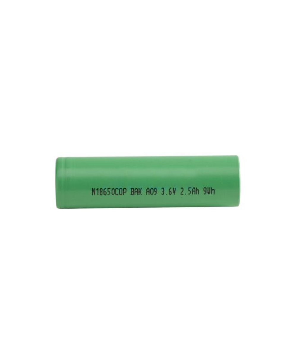 Batería de Litio Cilíndrica 3.6V 2500mAh | Pila Recargable BAK N18650COP - Imagen 2